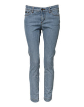 Dolce & Gabbana Blue Cotton PRETTY MidWaist Skinny Denim Jeans